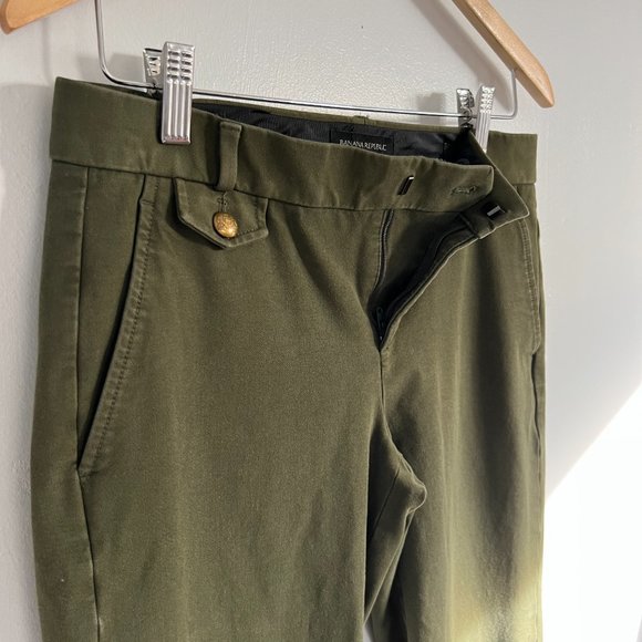 Banana Republic Sloan Flare Stretch Pants Olive Green Size 4 - Picture 11 of 11